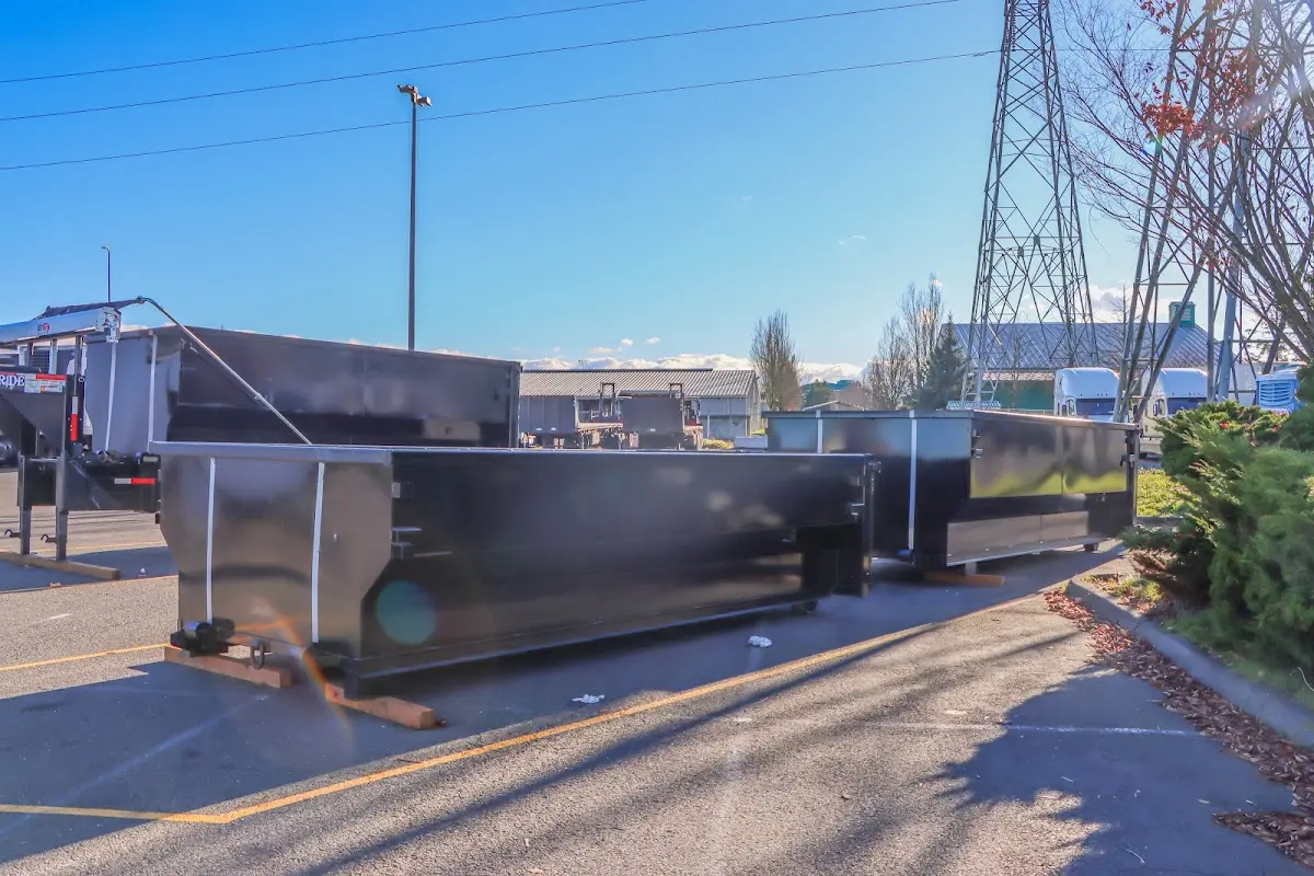 Roll-off dumpster ready for waste disposal at job site for 6 Yard Dumpster Rental in Tyrone